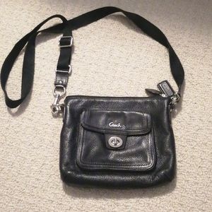 Black leather Coach Crossbody Bag